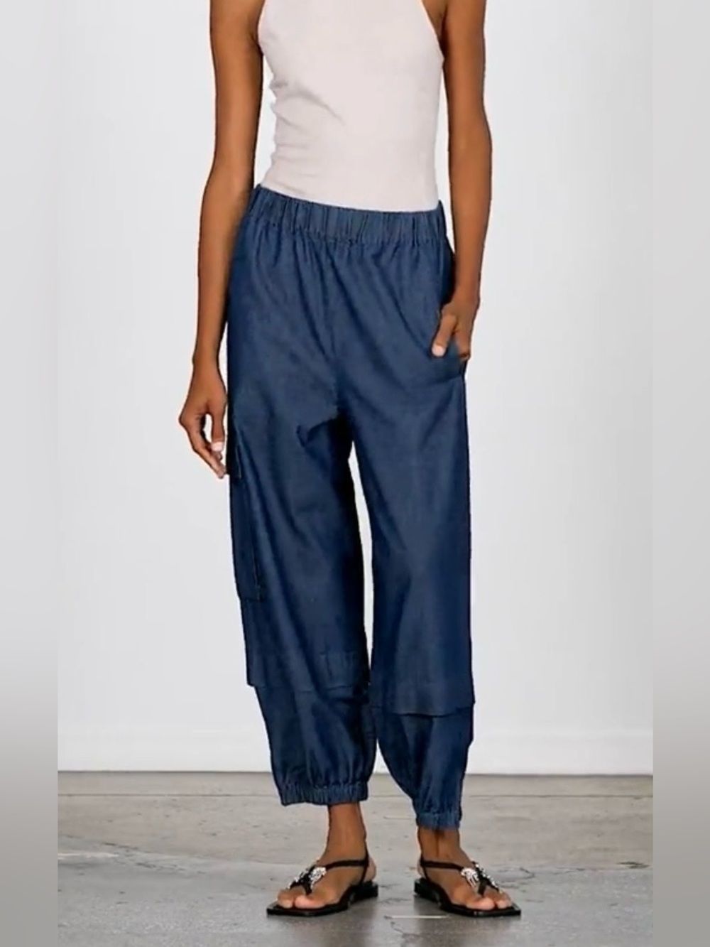 Tibi Wilt Hard to Find Lightweight Denim Pull On Jogger $395 Size XXS